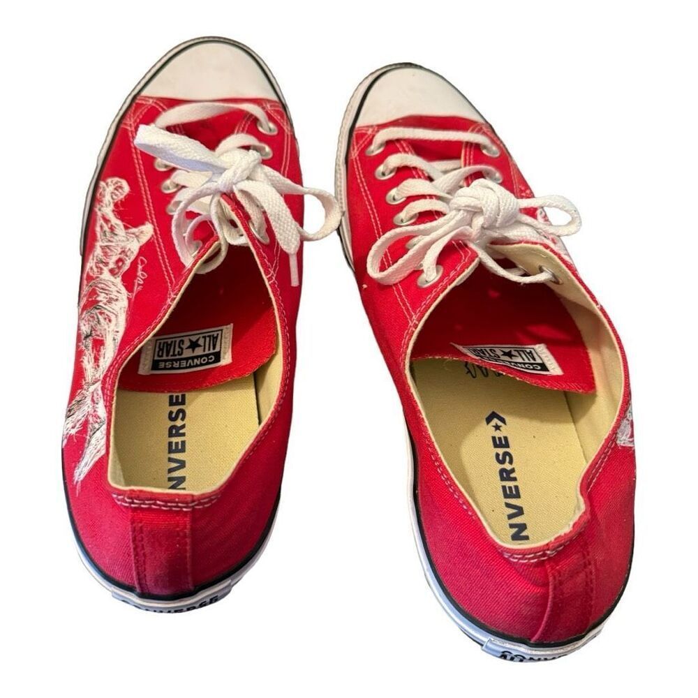 Dennis Rodman 91’ “All Out" Converse shoes red men’s size 15 women’s size 17 - Picture 10 of 11